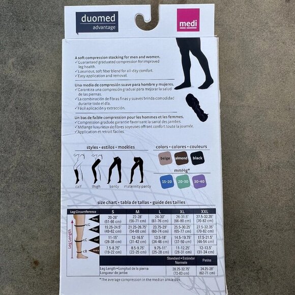 Medi duomed Advantage Compression Stockings Thigh OT 15-20mmHG Size XXL Biege - Picture 4 of 5